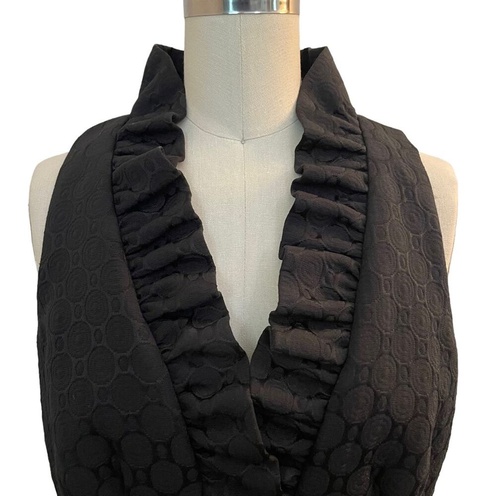 Taylor Black Sleeveless Ruffle Neckline Sheath Dress Women’s Size 6 - Picture 4 of 11